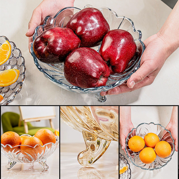 Üvegből készült gyümölcstál, modern minimalista stílus, prémium minőség