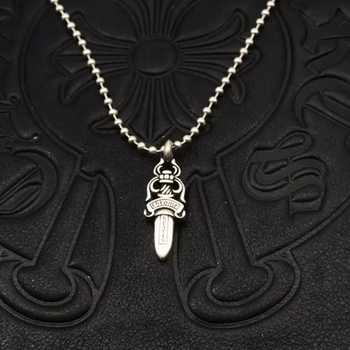 Unisex ogrlica s mačem, metalni lančić s kuglicama, duljina 51–60 cm, hip-hop stil.