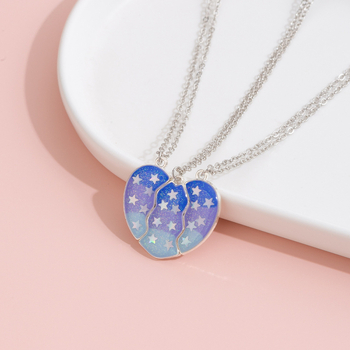 Südamekujuline sulamiga kaelakee ristkettaga, lastele animatsioonistiilis, vanusevahemik 3–6, 6–10 ja üle 10