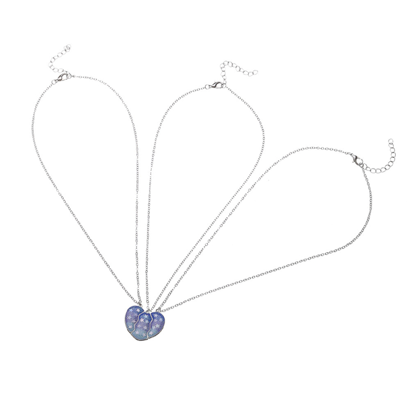 Südamekujuline sulamiga kaelakee ristkettaga, lastele animatsioonistiilis, vanusevahemik 3–6, 6–10 ja üle 10