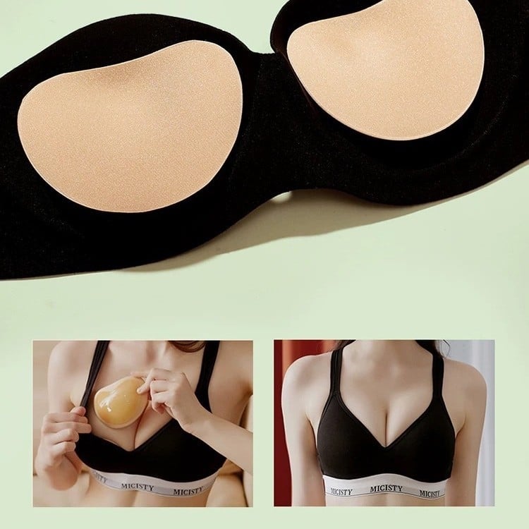 Αυτοκόλλητες επένδυσεις στήθους μπικίνι, παχύτερες από νάιλον, σιλικόνη–σφουγγάρι, αόρατες, συγκεντρωτικές, ενισχυτικές (Άνοιξη 2024)