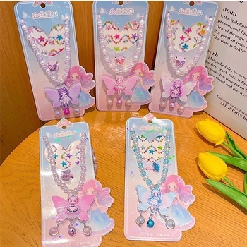 Kaelakee, käsitöö, segatud materjalid, geomeetriline ripats, Printsesside sari, komplekt 8 tk