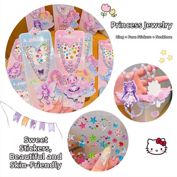 Kaelakee, käsitöö, segatud materjalid, geomeetriline ripats, Printsesside sari, komplekt 8 tk