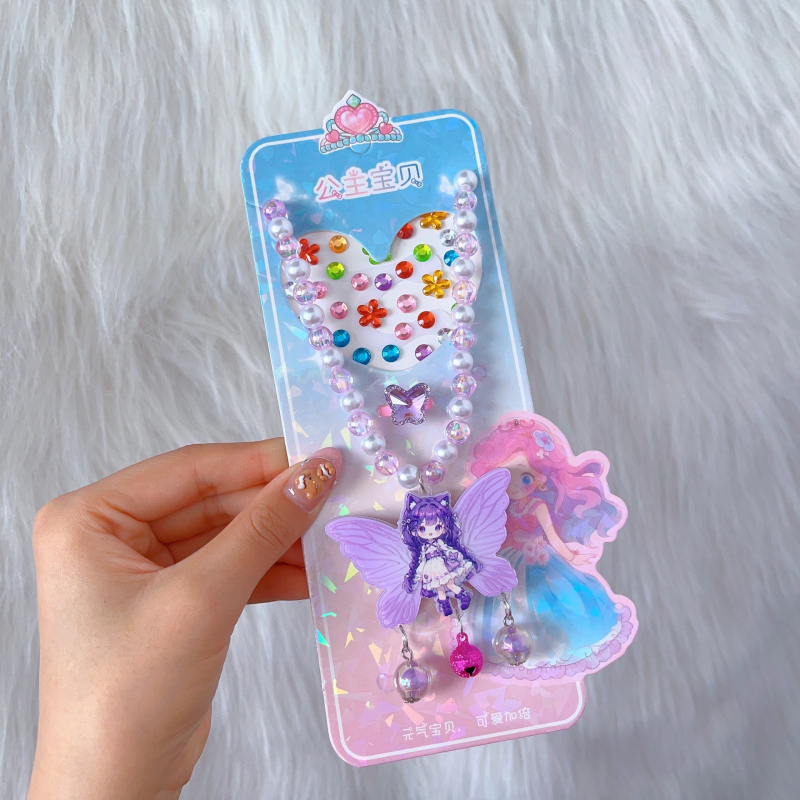 Kaelakee, käsitöö, segatud materjalid, geomeetriline ripats, Printsesside sari, komplekt 8 tk