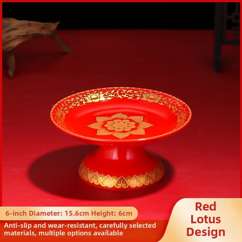 Keraminė vaisių aukojimo plokštelė Purple Lotus – plokštelė aukai Dievui Turtams ir Budai