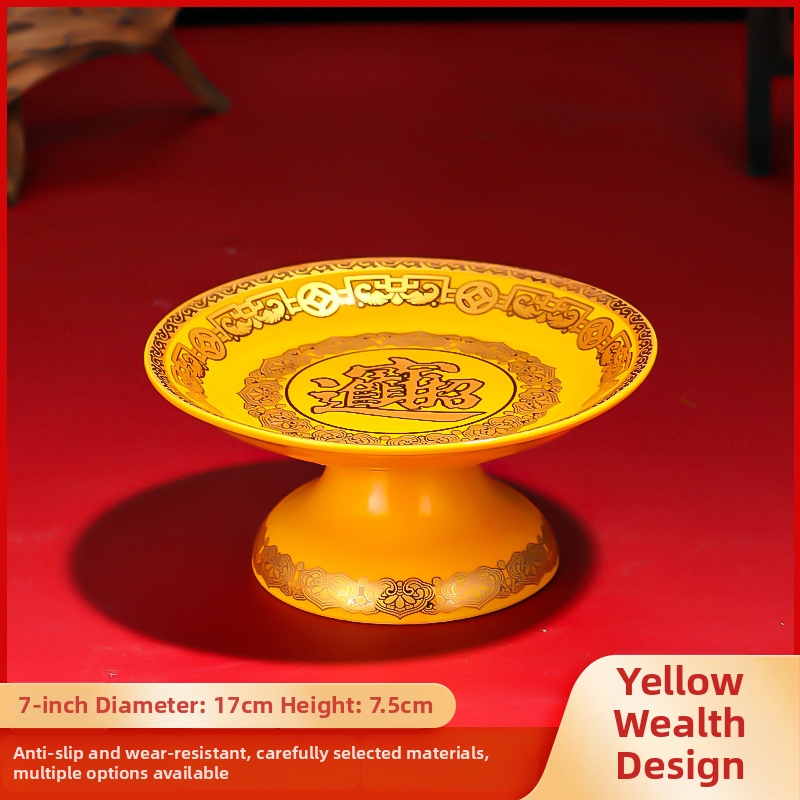 Keraminė vaisių aukojimo plokštelė Purple Lotus – plokštelė aukai Dievui Turtams ir Budai