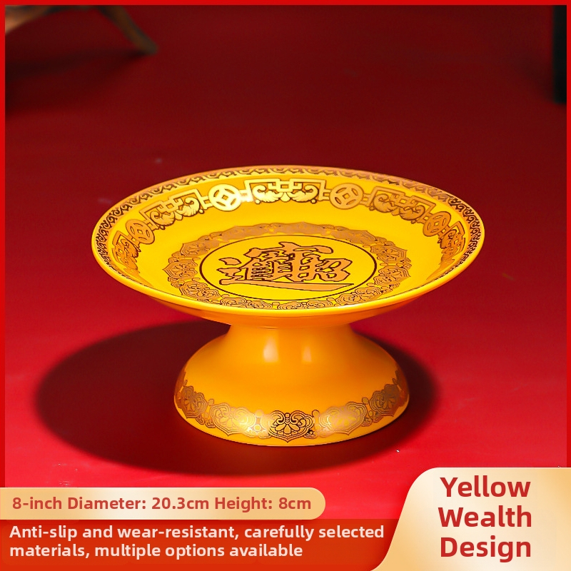 Keraminė vaisių aukojimo plokštelė Purple Lotus – plokštelė aukai Dievui Turtams ir Budai