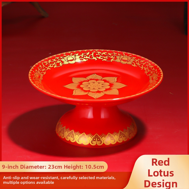 Keraminė vaisių aukojimo plokštelė Purple Lotus – plokštelė aukai Dievui Turtams ir Budai