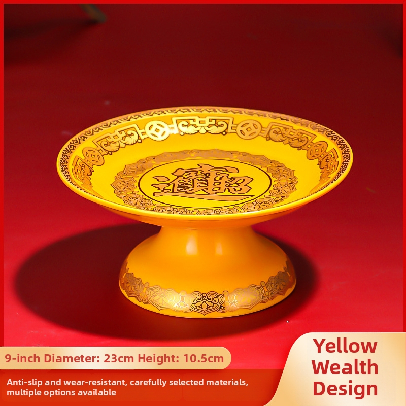 Keraminė vaisių aukojimo plokštelė Purple Lotus – plokštelė aukai Dievui Turtams ir Budai