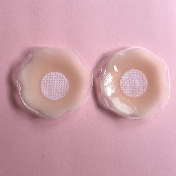 Σιλικόνο αυτοκόλλητο θηλής, υπερλεπτό δαντελένιο μαξιλαράκι στήθους, στρογγυλό σχήμα, αόρατο, Sexy