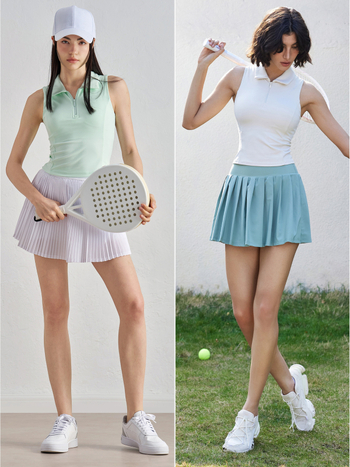 Поло тенис жилетка със подплънка за гърдите и стояща яка – без ръкави, стегнат силует, дишаща материя, 82% найлон/18% спандекс, NULS Youth Ice Mint, за млади жени