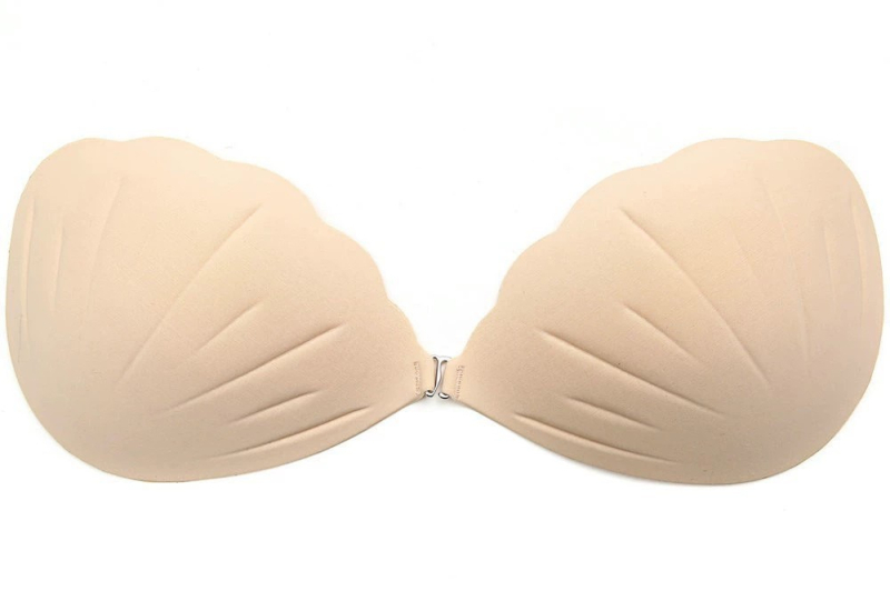 Επίθεμα στήθους από νάιλον για μαγιό, γυαλιστερή επιφάνεια, στρογγυλό σχήμα θηλής, συγκράτηση και πρόληψη εξωτερικής διαστολής