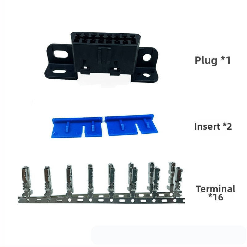 OBD-II θηλυκός προσαρμογέας αυτοκινήτου – Refined Obd-ii, 5V/2A, 16 επαφές, IP6X, άμεση σύνδεση