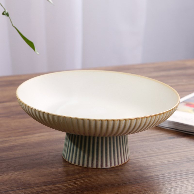 Mood Ceramics gyümölcstál magas lábbal – kerámia, retro lux stílus, bevezetés 2022 tavasz