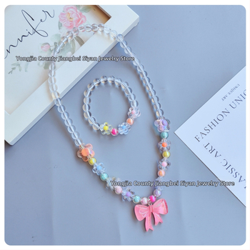 Laste kaelakee ja käevõru komplekt lipsu motīviga, käsitöö, akrüül, karikatuuristiil