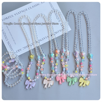 Laste kaelakee ja käevõru komplekt lipsu motīviga, käsitöö, akrüül, karikatuuristiil