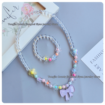 Laste kaelakee ja käevõru komplekt lipsu motīviga, käsitöö, akrüül, karikatuuristiil