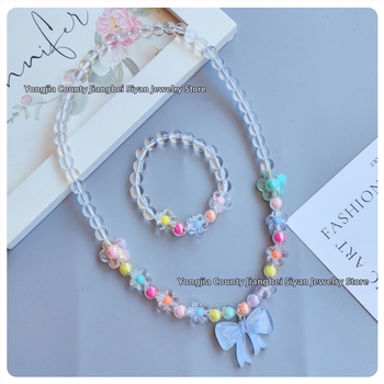 Laste kaelakee ja käevõru komplekt lipsu motīviga, käsitöö, akrüül, karikatuuristiil