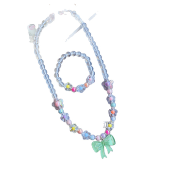 Laste kaelakee ja käevõru komplekt lipsu motīviga, käsitöö, akrüül, karikatuuristiil