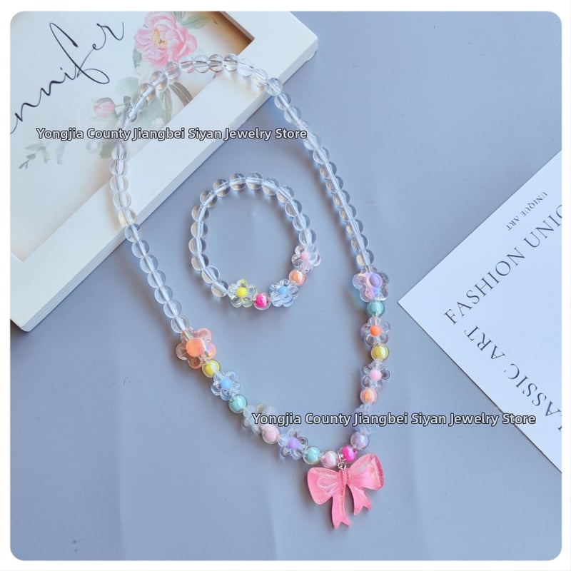 Laste kaelakee ja käevõru komplekt lipsu motīviga, käsitöö, akrüül, karikatuuristiil