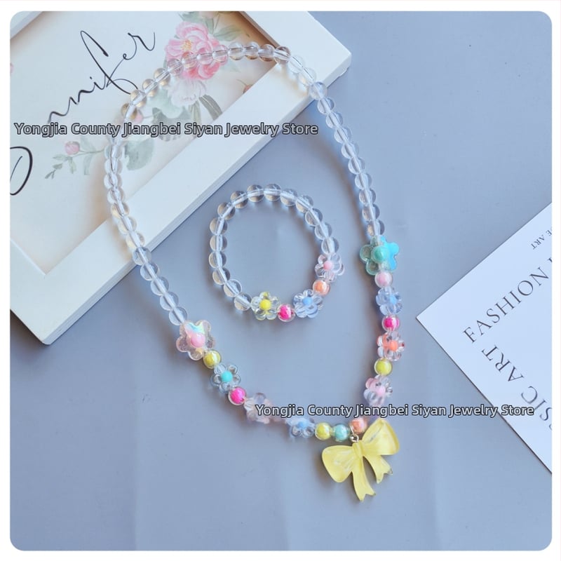 Laste kaelakee ja käevõru komplekt lipsu motīviga, käsitöö, akrüül, karikatuuristiil