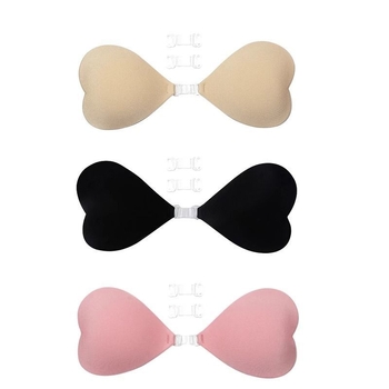Μπικίνι αυτοκόλλητο στήθους — νάιλον, αναπνεύσιμο, αόρατο, με σχήμα καρδιάς για τη θηλή, παγιέτες, push-up εφέ