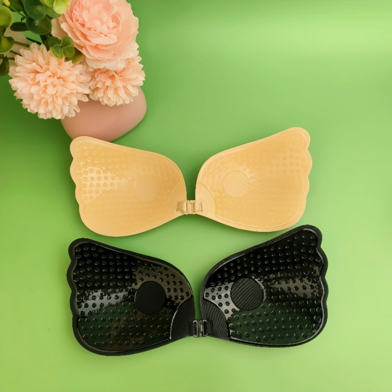 Patch στήθους χωρίς τιράντες με φτερά αγγέλου, ultra-thin σιλικόνη, διαπνέει και αόρατο, συσπειρώνει το στήθος, patch θηλής σε σχήμα λουλουδιού