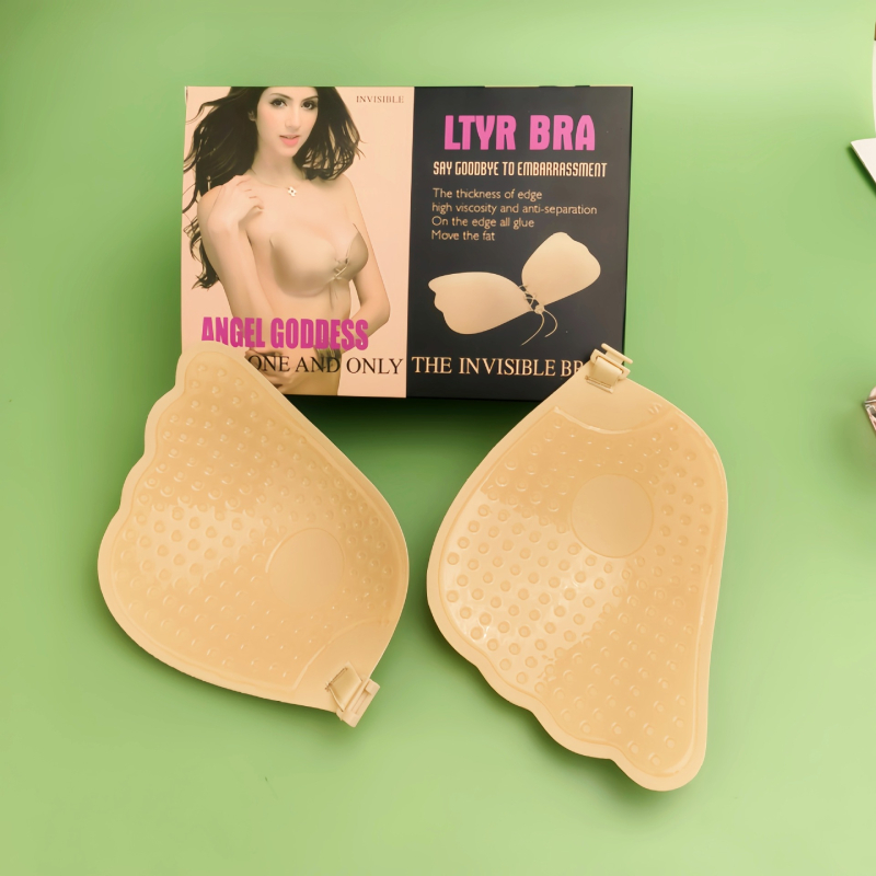 Patch στήθους χωρίς τιράντες με φτερά αγγέλου, ultra-thin σιλικόνη, διαπνέει και αόρατο, συσπειρώνει το στήθος, patch θηλής σε σχήμα λουλουδιού