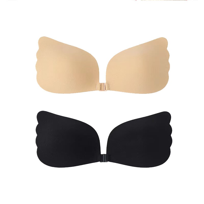 Szilikonból készült virág alakú mellpattintók, vékonyak, vállpánt nélküli, lélegző és láthatatlan menyasszonyi ruhában