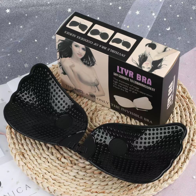 Szilikonból készült virág alakú mellpattintók, vékonyak, vállpánt nélküli, lélegző és láthatatlan menyasszonyi ruhában