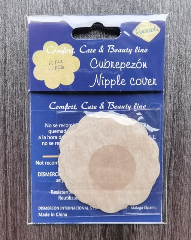 Μίας χρήσης επικολλητά προστατευτικά θηλών από μη υφαντό ύφασμα, αόρατα, υπερλεπτά, χωρίς ίχνη, σχήμα: στρογγυλό άνθος δαμάσκηνου, στυλ: σεξουαλικό.