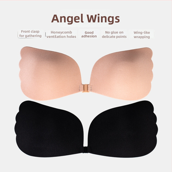 Bez plecu siksnām, pašlīmējošs push-up krūšturis ar 3/4 kausu, bezšuvju viengabala dizains