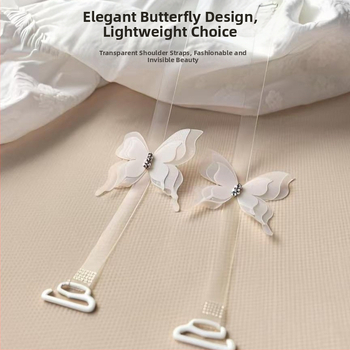 Neredzamās krūštura siksnas — caurspīdīgas, bow tie stila elementi, diamantu akcenti; Nailons; Yongwei; Izlaidums: Ziemas 2025