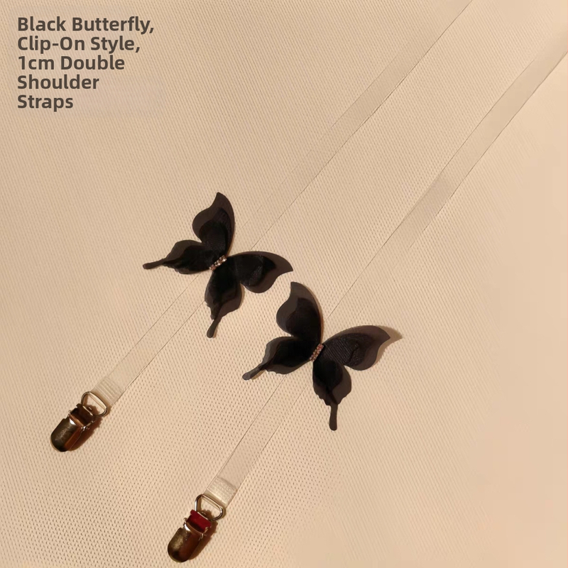 Neredzamās krūštura siksnas — caurspīdīgas, bow tie stila elementi, diamantu akcenti; Nailons; Yongwei; Izlaidums: Ziemas 2025