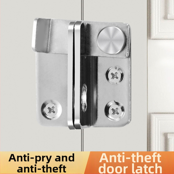 Nerūsējošā tērauda antizādzības stiprinājums ar pulētu virsmu, 90 grādu bloķēšana, piemērota koka vannas istabas un garderobes durvīm