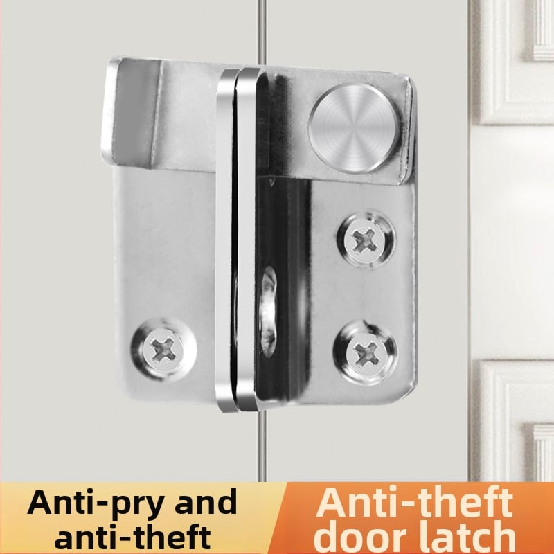 Nerūsējošā tērauda antizādzības stiprinājums ar pulētu virsmu, 90 grādu bloķēšana, piemērota koka vannas istabas un garderobes durvīm