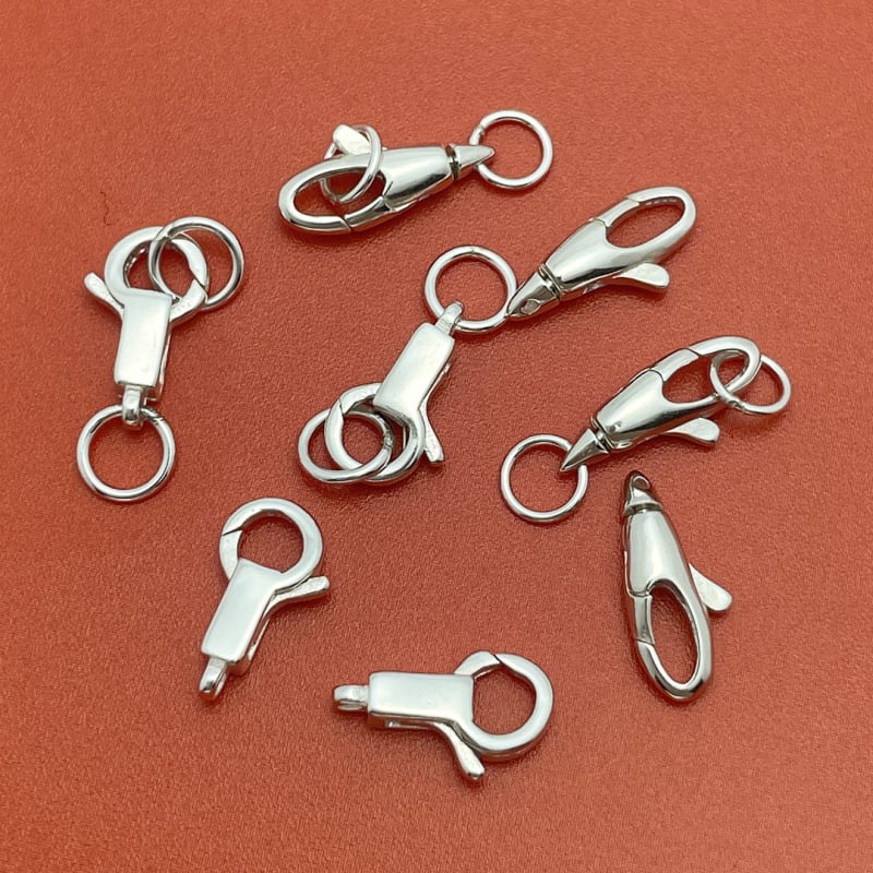 DIY konektor za nakit — S925 srebro, kvadratni kopča, perlasti završetak, čistoća 925