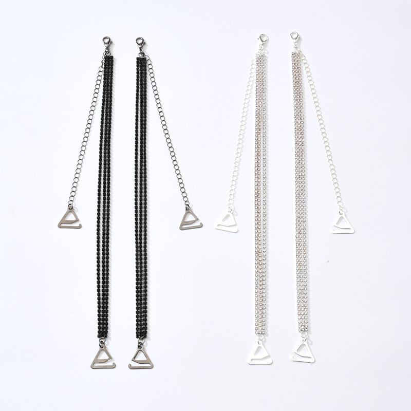 Kāzu krūštura siksna ar trim rindām kristālu, regulējama, neredzama plecu siksna, neilons