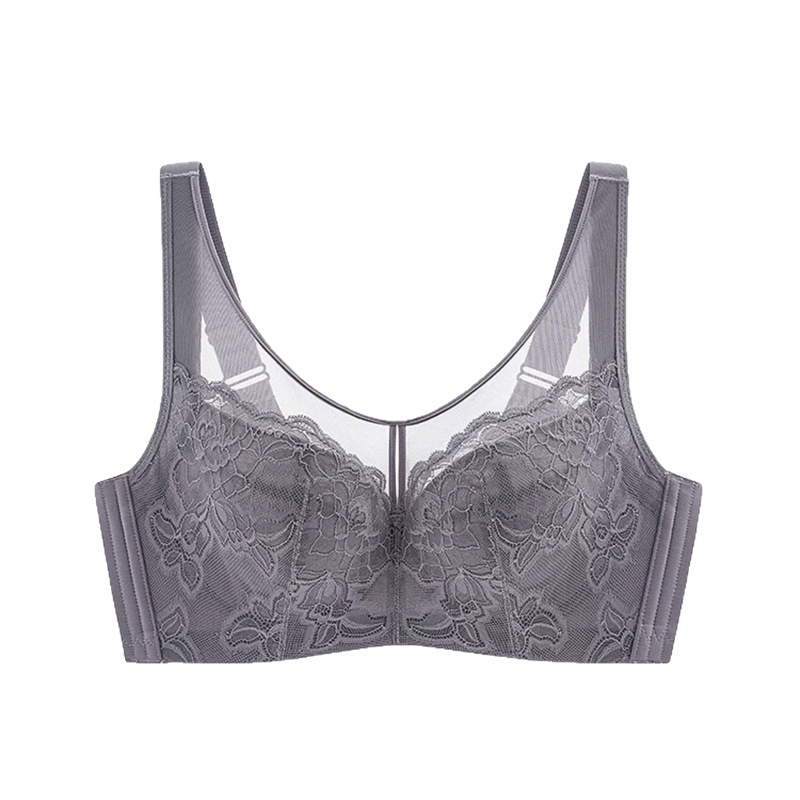 Teljes kosárú csipkés melltartó vékony formázott kosarakkal, rögzített dupla vállpántokkal, hátul négy sor kapoccsal, 70–80% poliészter és pamut bélés