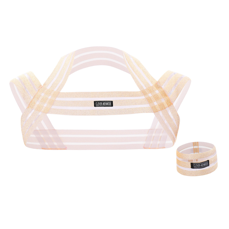 Vīriešu caurspīdīgs pleca un krūšu siksnas komplekts ar 1 rokassprādzi, poliesteris, stils: caurspīdīgs, dobīgs, rudens 2025, izcelsme: Guangzhou, zīmols: Clever-menmode