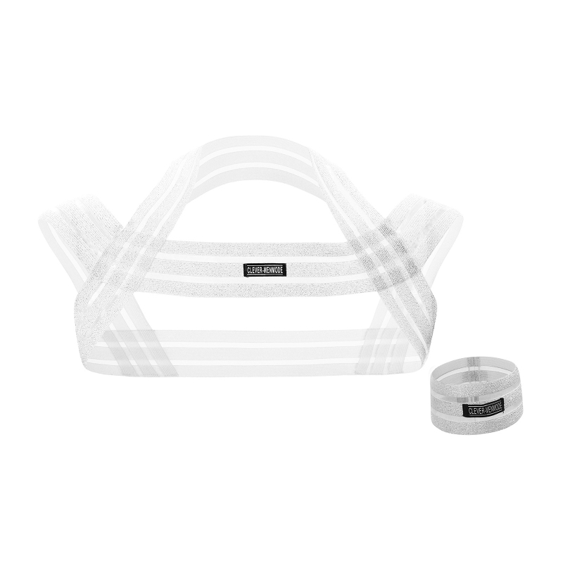 Vīriešu caurspīdīgs pleca un krūšu siksnas komplekts ar 1 rokassprādzi, poliesteris, stils: caurspīdīgs, dobīgs, rudens 2025, izcelsme: Guangzhou, zīmols: Clever-menmode