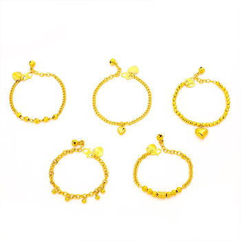 Детска гривна със сърцевидна форма, латунна, електроплатирана, с S-образна закопчалка, оригинален дизайн