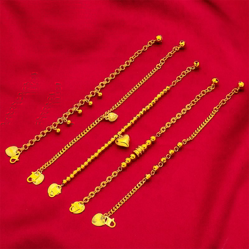 Детска гривна със сърцевидна форма, латунна, електроплатирана, с S-образна закопчалка, оригинален дизайн