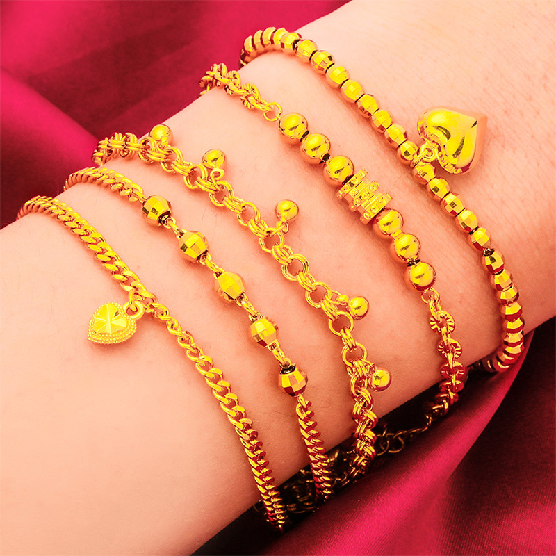 Детска гривна със сърцевидна форма, латунна, електроплатирана, с S-образна закопчалка, оригинален дизайн