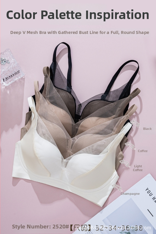 Bežični push-up grudnjak za male grudi, seksi mrežasti dizajn, skuplja bočne prsa, sprječava opuštanje, podesiva