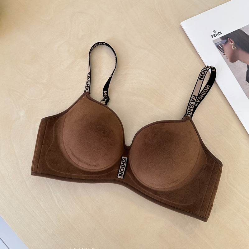 Raffa Velvet zimski ženski push-up grudnjak, prozračan, V-oblik, zadržava toplinu, podstavljen flisom, vizualno povećava male grudi