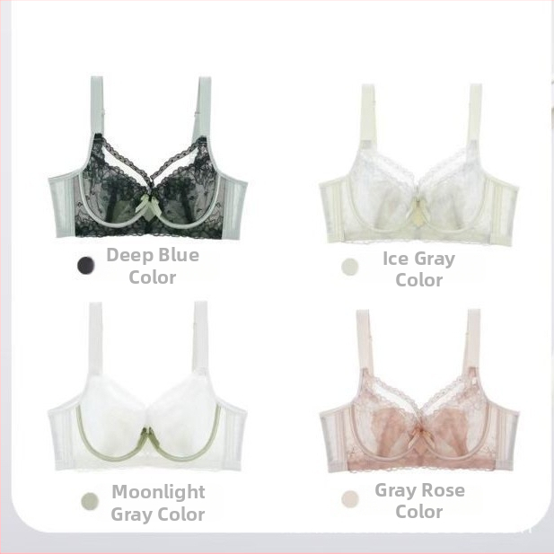 Nailoninė liemenėlė su nėriniu, itin plonas dizainas, 3/4 puodeliai, putų puodeliai, nugaros užsegimas su keturiomis kabliukų ir akių eilėmis (Nailonas; 3/4 puodeliai; putų puodeliai; nugaros užsegimas)