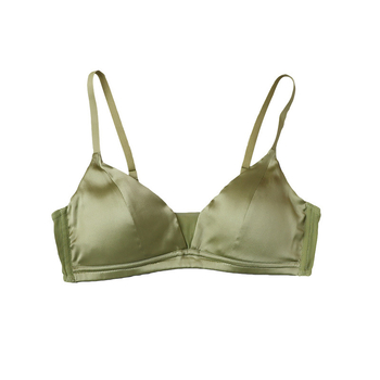 Sutien od Mulberry Silk satena, trokutaste košarice, tanke oblikovane košarice, bez žičane potporne