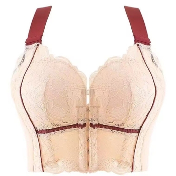 Moteriškos nailoninės liemenėlės, 5/8 taurė, formuojama taurė: plonas viršus, storesnis apačia, nuimamos dvigubos petnešos, priekinis užsegimas, reguliuojama atrama