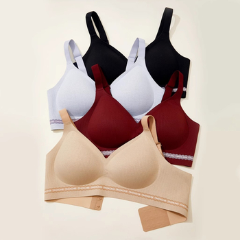 Brushed najlon grudnjak bez žice, 3/4 košarica, tanak oblik košarice, čvrste naramenice, stražnji kopčanje s tri reda, skupljanje, gornja i bočna podrška, besprijekorno podizanje, udobna mekana podrška